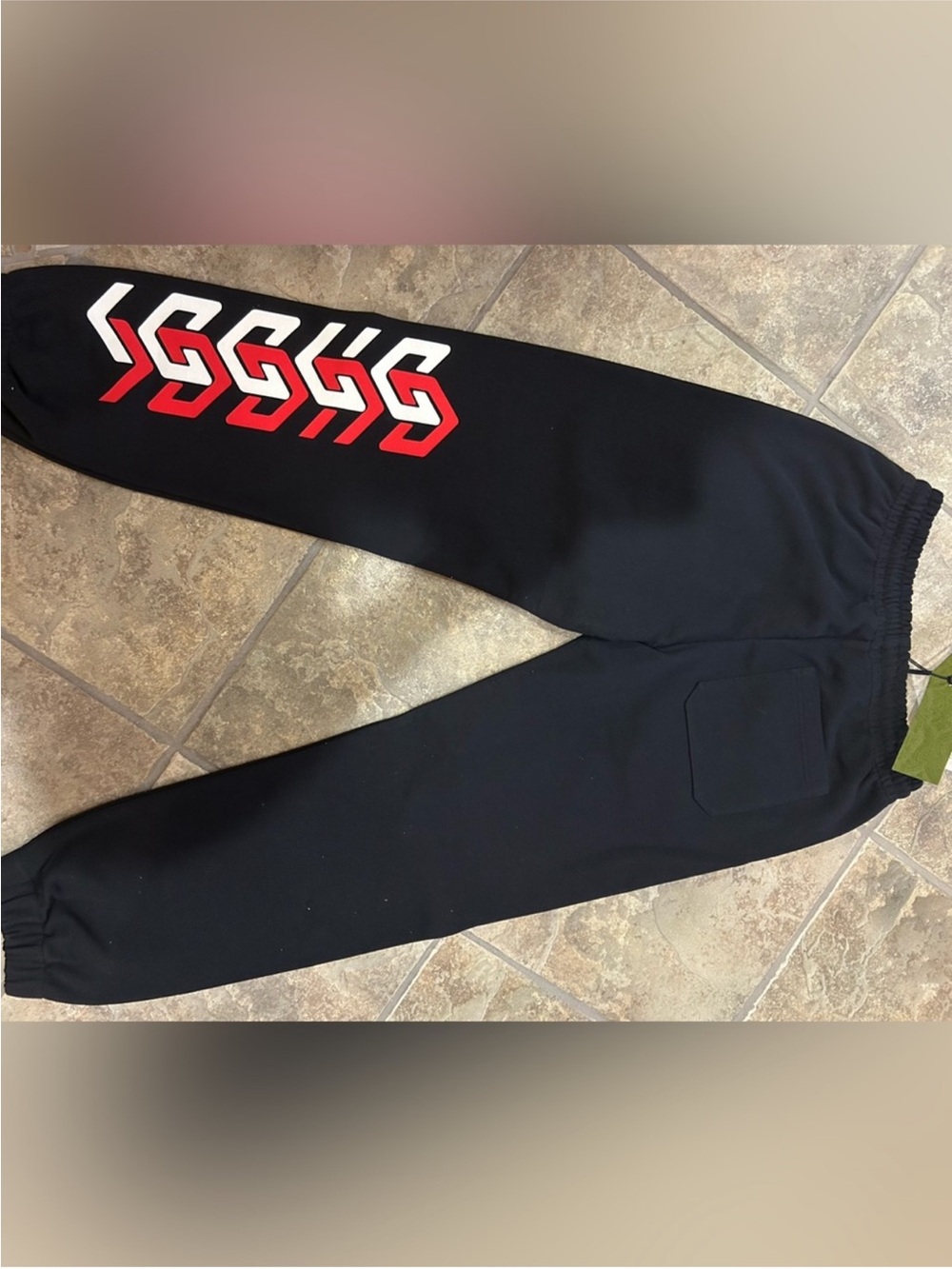 Mens Sweatpants Gucci  with Red & White Side Graphic